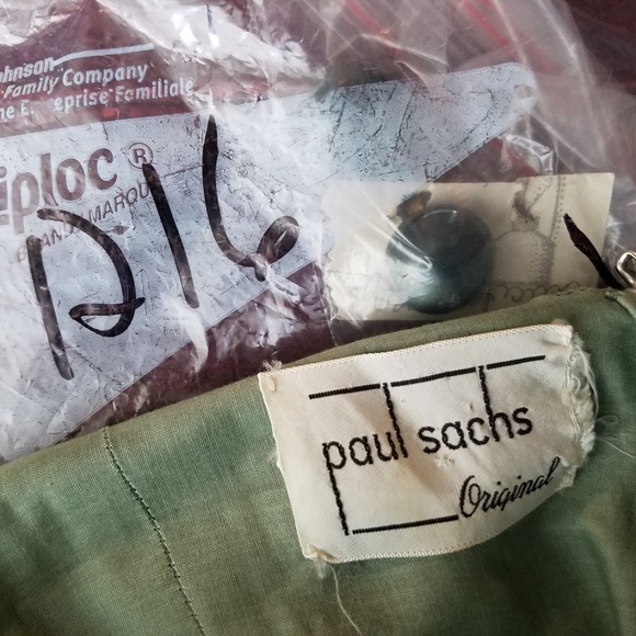 Paul Sachs Vintage Green Sundress Shrug & Earrings - Picture 8 of 8
